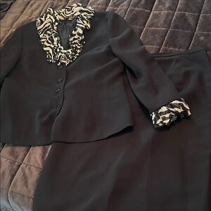 Elegant Black Women's Jacket and Skirt Set